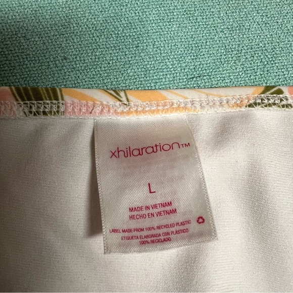 Xhileration Orange Bikini Set with Floral Bottoms adjustable straps triangle top - Picture 9 of 9